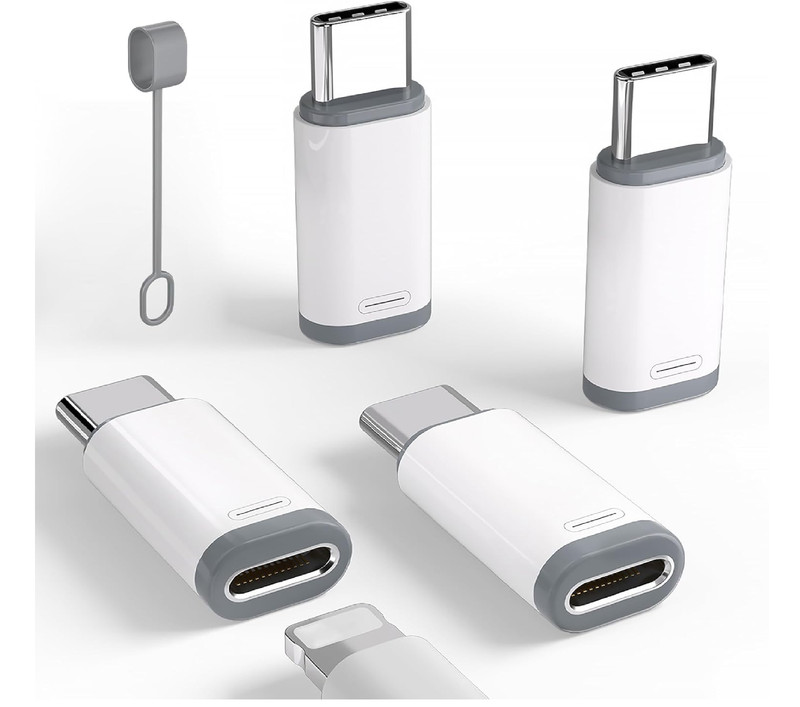 4 Pack Lightning to USB C Adapter for iPhone 15/16/17/17 Pro Max/Plus,Samsung S2