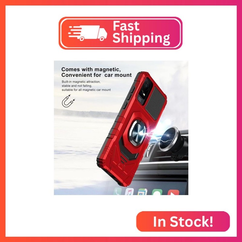 TJS Compatible Case for TCL ION X, V, 40 Z, Metal Ring Magnetic Support Kickstan gallery