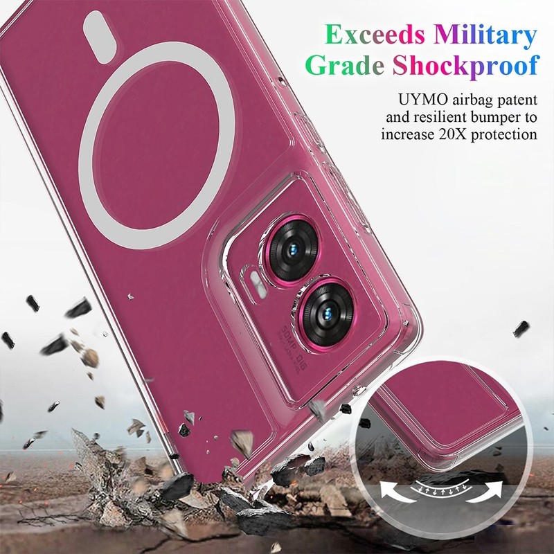 1x Magnetic TPU Edge + Hard Transparent PC Potective Case Fits Motorola Moto G35 gallery