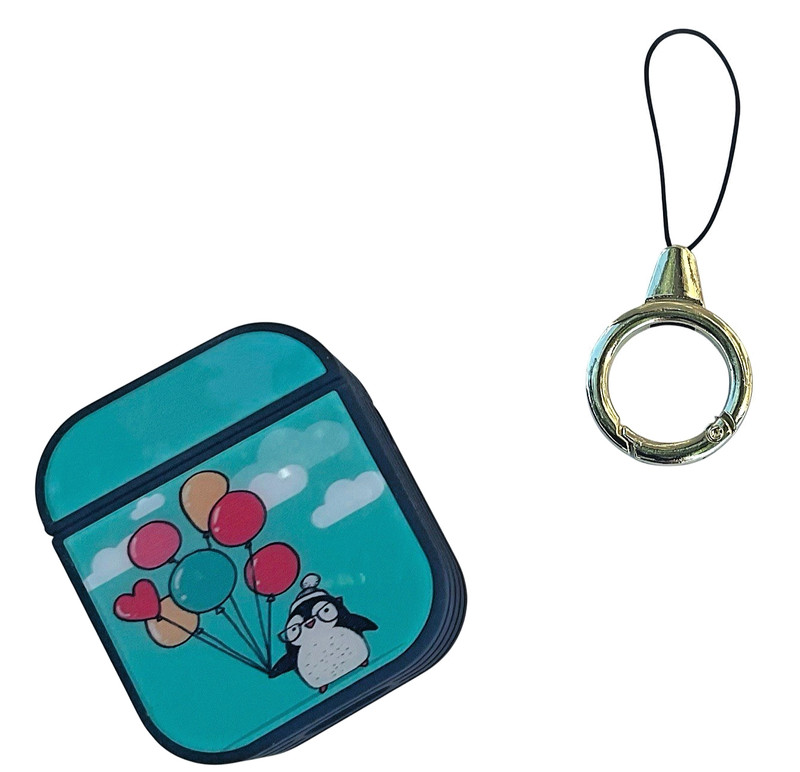Penguin Hardshell Case for AirPods 1st/2nd Gen Cute Protective Cover w/Keychain gallery