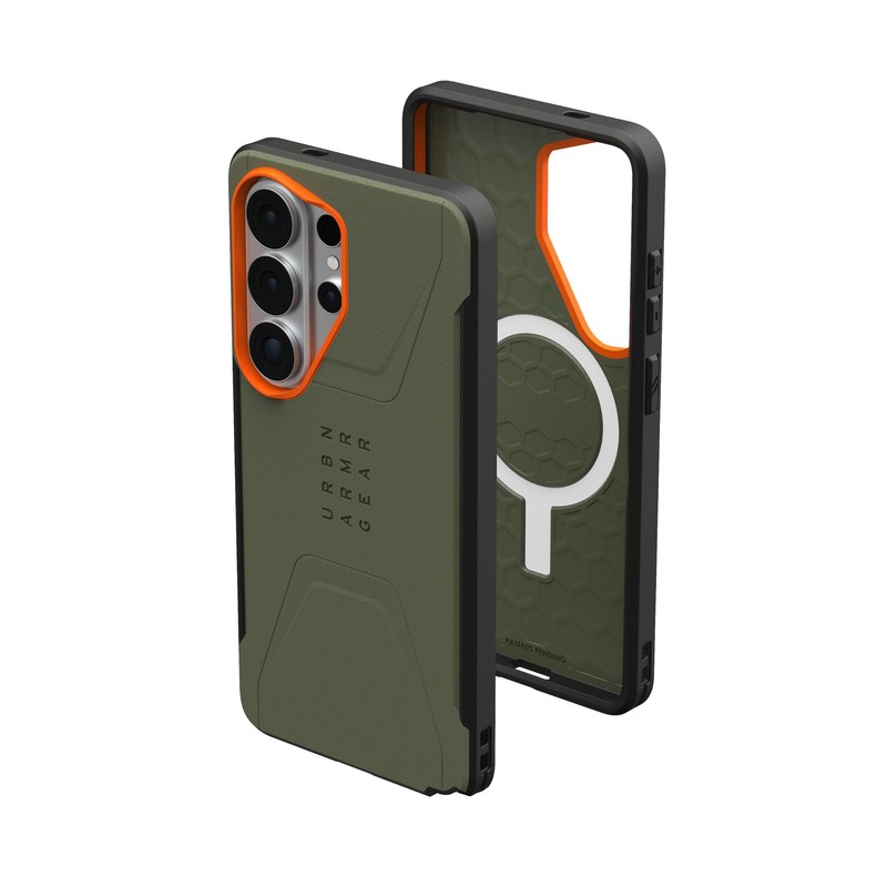 UAG Samsung Galaxy S26 Ultra Case 6.9″ Civilian Magnet Charge Olive Drab/Orange