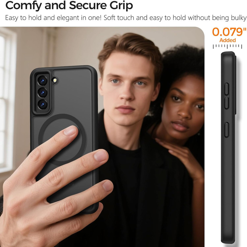 for Samsung Galaxy S21 Case, Compatible with Magsafe, Translucent Frosted Silky gallery