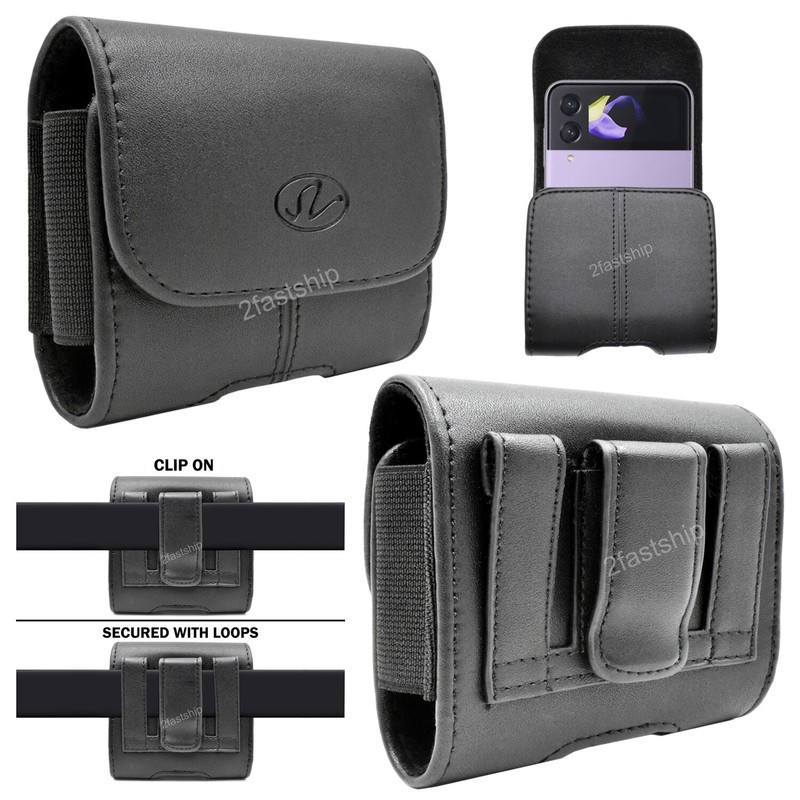For Motorola Razr 2024 / 2023 / 2020 Case Leather Nylon Belt Clip Holster Pouch