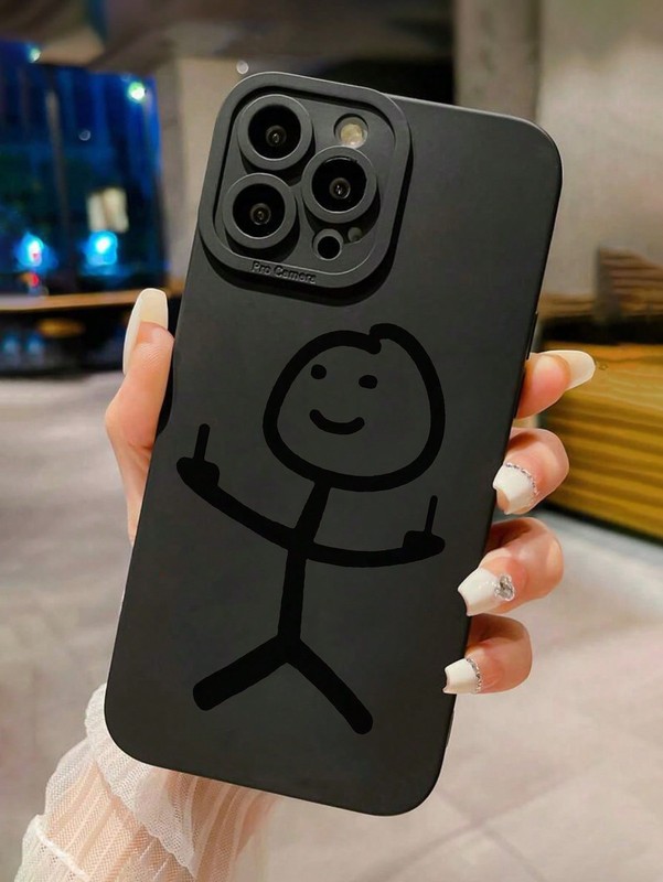 Funny Minimalist Black Stick Figure Phone Case For iPhone 13