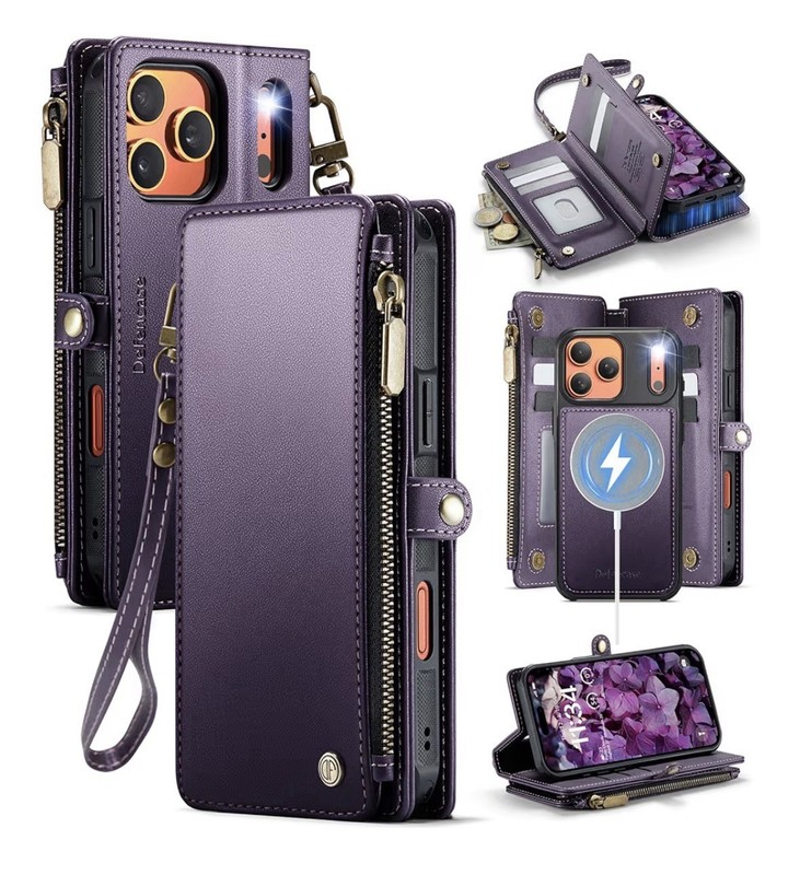 for Iphone 17 Pro Magnetic Wallet Case Compatible with Magsafe with RFID Blockin