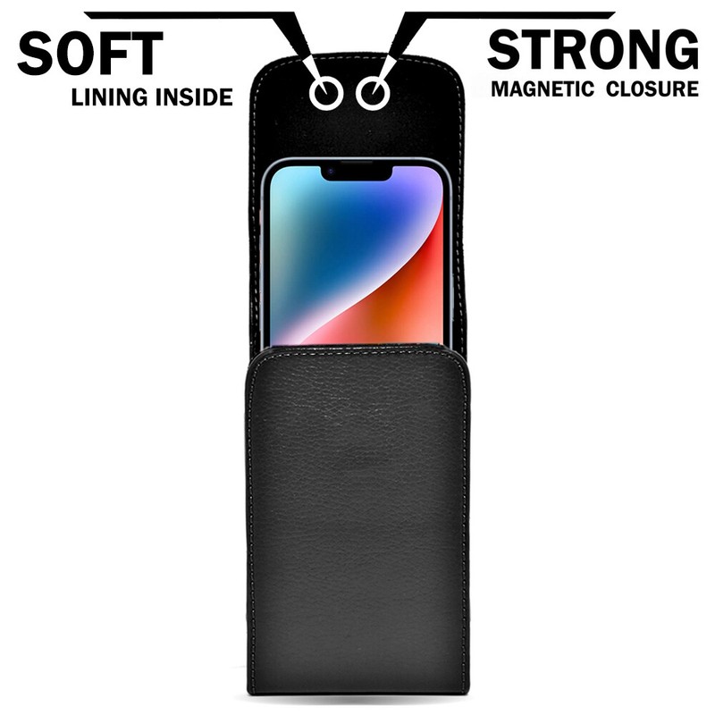 For iPhone 12 / iPhone 12 Pro / 12 Pro Max Leather Case Belt Clip Holster Pouch gallery
