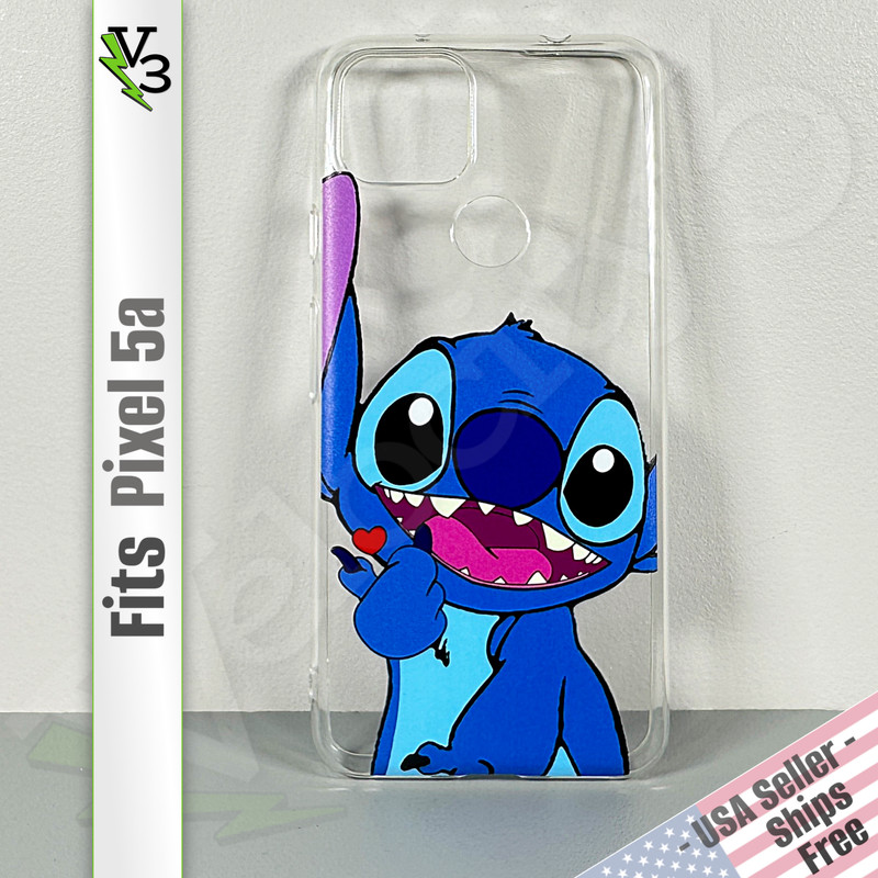 Case for Google Pixel 5A – Cute Blue Alien Character 💙 Cartoon-Inspired Design