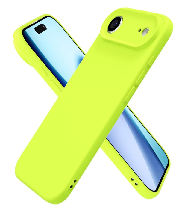 For iPhone 17 Air Neon Green Case Soft Silicone Gel Flexible TPU Phone Cover