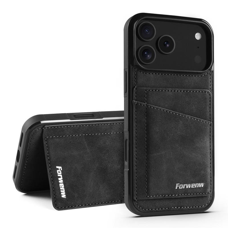 RFID Leather Stand Case with Card Slots For iPhone 17e 17 Pro Max 16 15 14 13 12