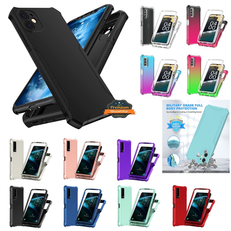 For Boost Mobile Celero 3 5G Plus/2024 Hybrid 2in1 Front Bumper Frame Case Cover