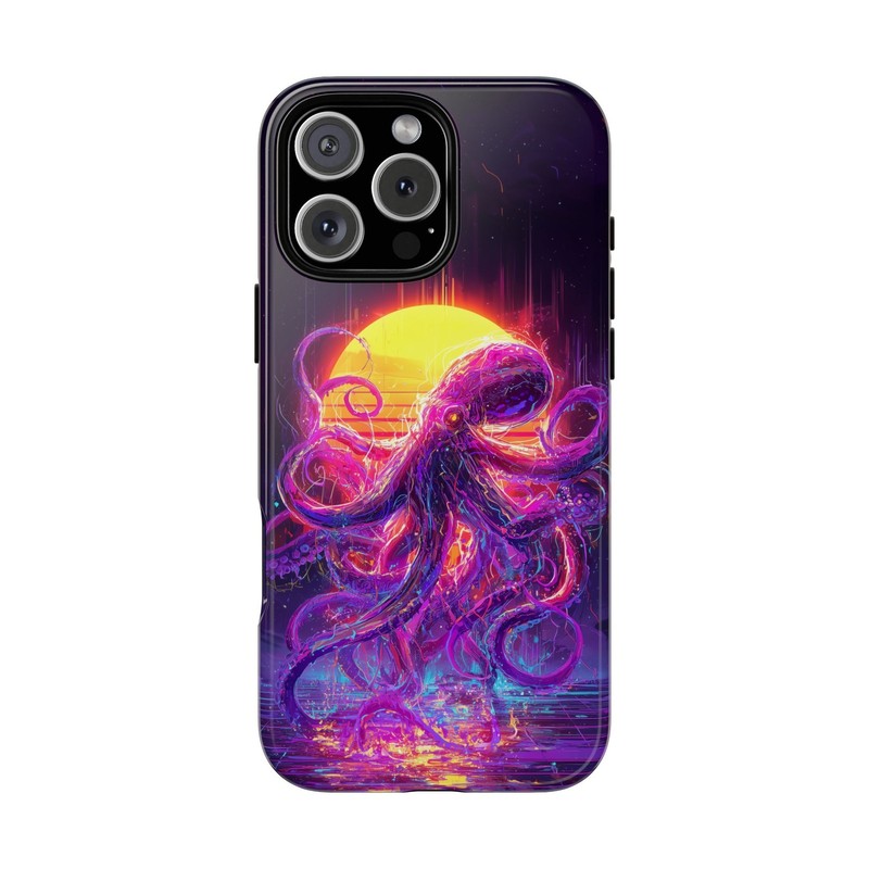 Phone Ink – Case for iPhone, Samsung, Pixel – Octopus Pink Purple Vaporware