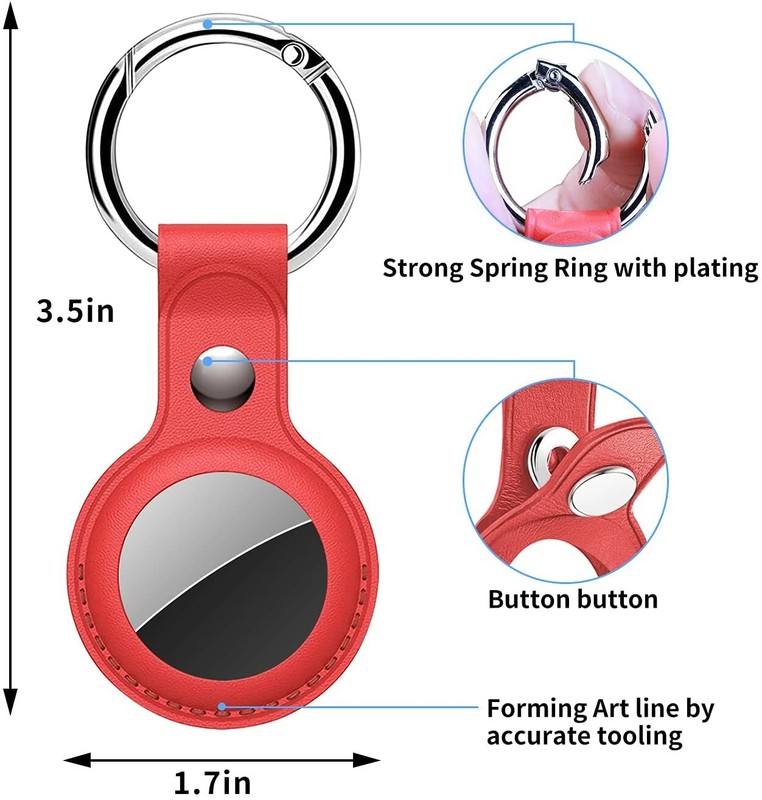 Leather Case Cover for AirTag Pet Location Tracker Sleeve Shell Skins Keychain gallery