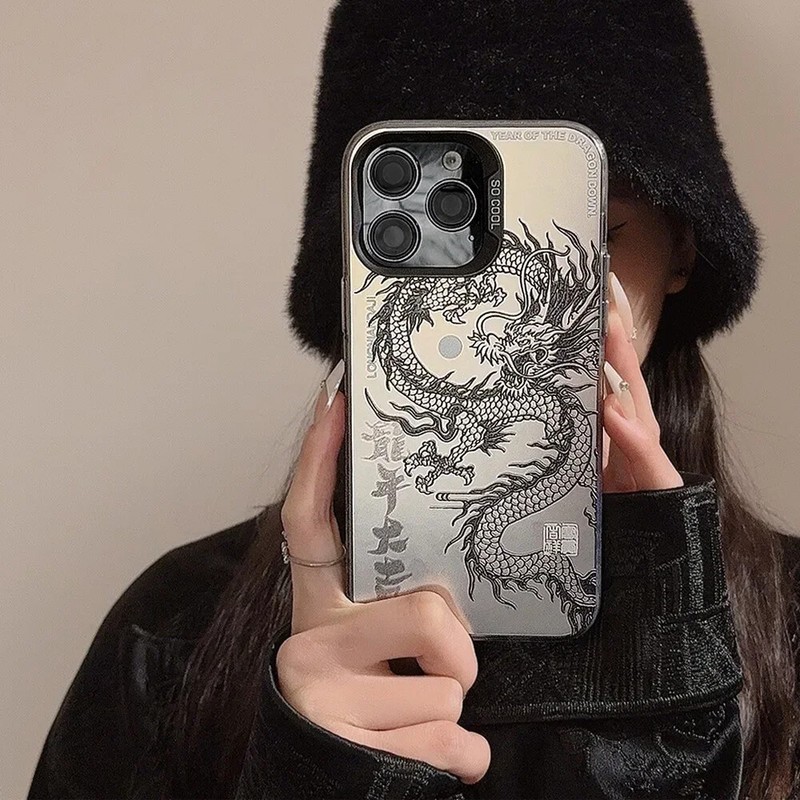 China Traditional Dragon Pattern Phone Case for IPhone 16 15 14 12 13 Pro ProMax gallery