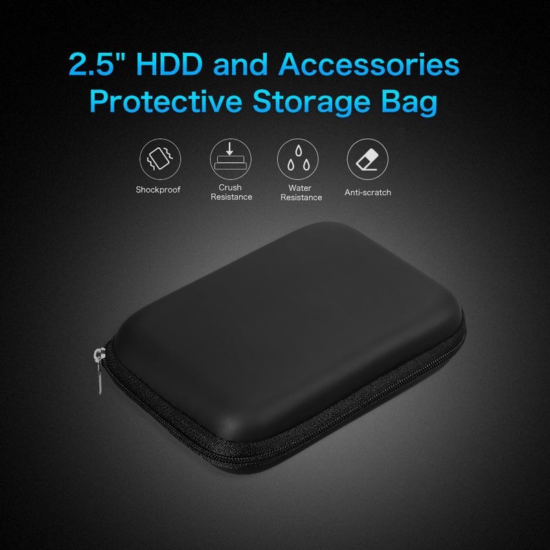 2.5" Hard Drive Case EVA Shockproof Carrying Pouch Bag External HDD Accessory gallery