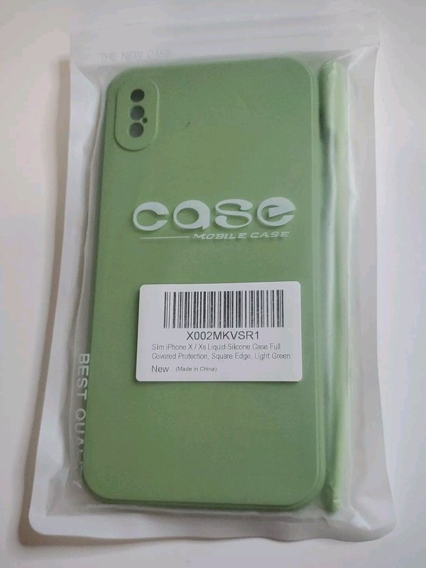 Slim iphone X / Xs Liquid Silicone Case Light Green With Wristband