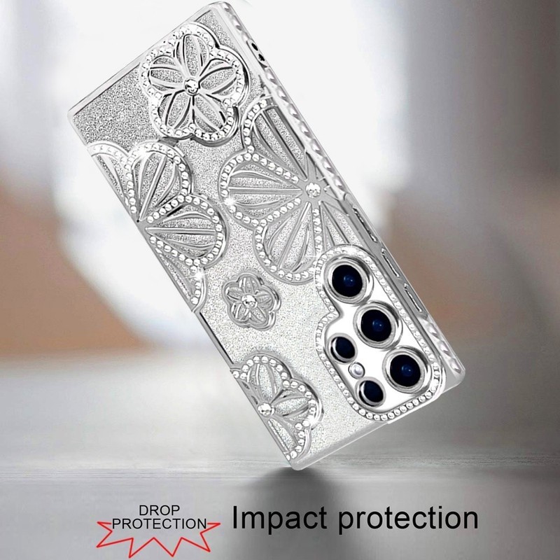 For Galaxy S26 Ultra/S26/S26+ Case Electroplated Glitter Floral Design Cover gallery