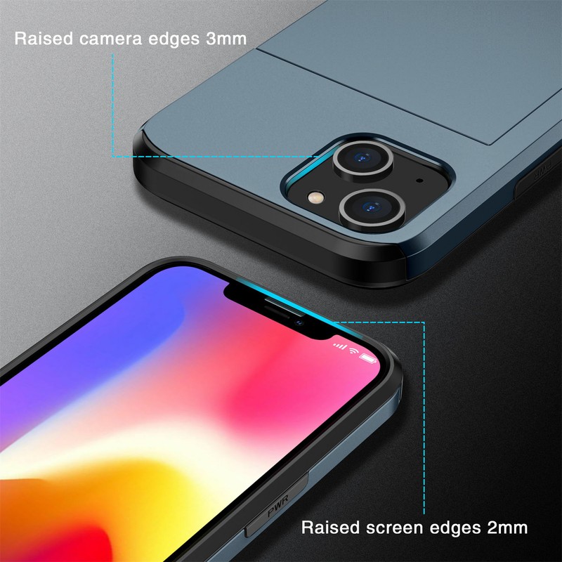 For iPhone 15 14 13 Pro Max 12 11 XS XR Slide Wallet Credit Card Shockproof Case gallery
