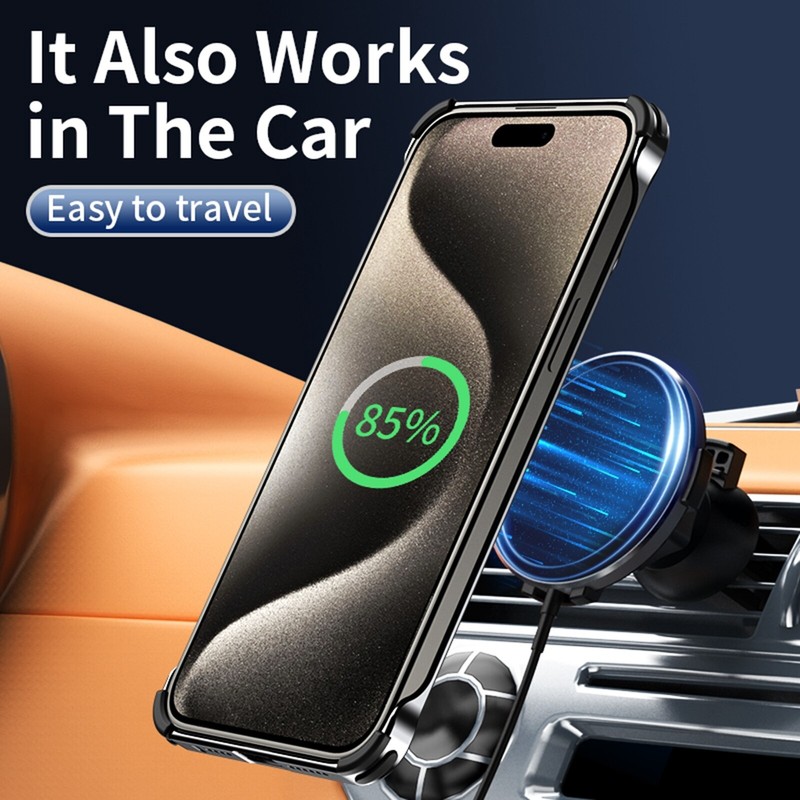For iPhone 16/15 Pro Max 14 13 Mag Safe Magnetic Aluminum Alloy Stand Phone Case gallery
