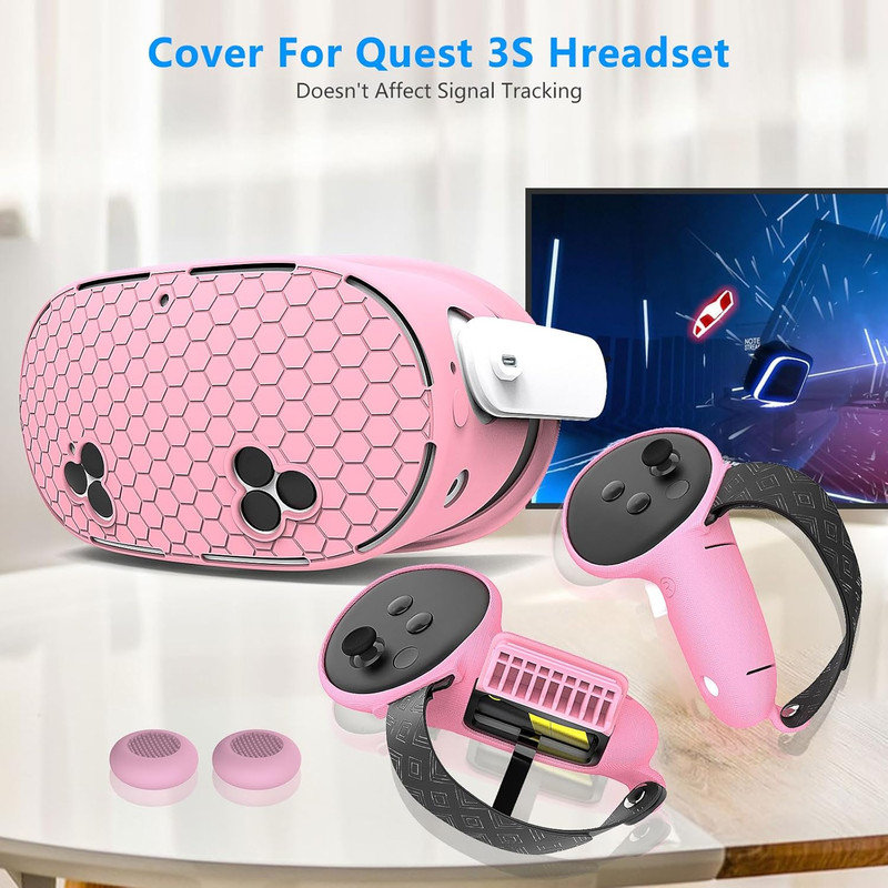 7 in 1 Silicone Cover Set Compatible with Meta Quest 3S, VR Accessories for Ocul gallery