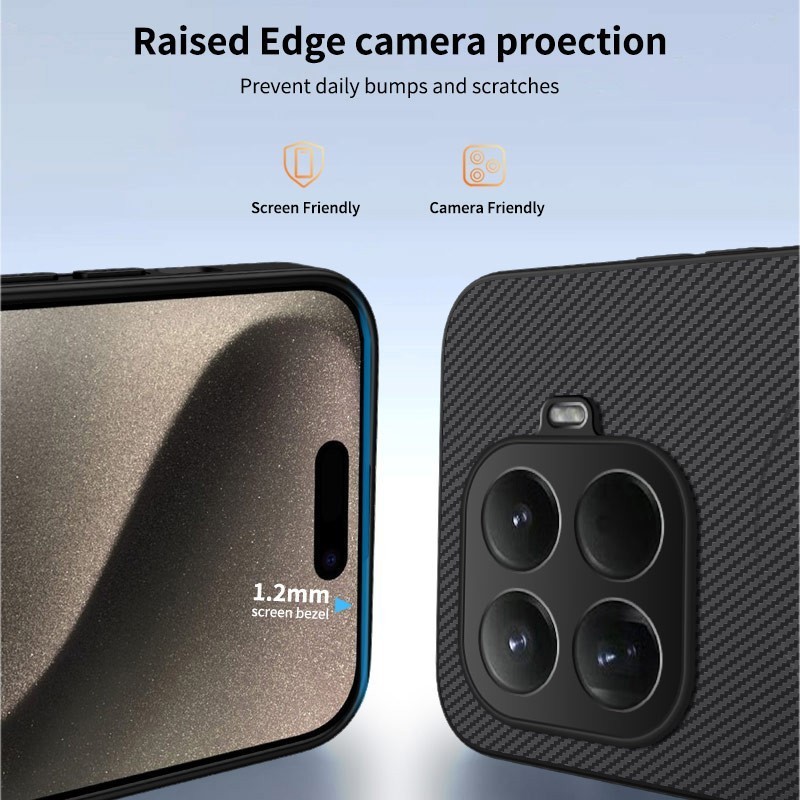 For XiaoMi 15T / 15T Pro, Luxury Business Carbon Fiber Magnetic Soft Cover Case gallery