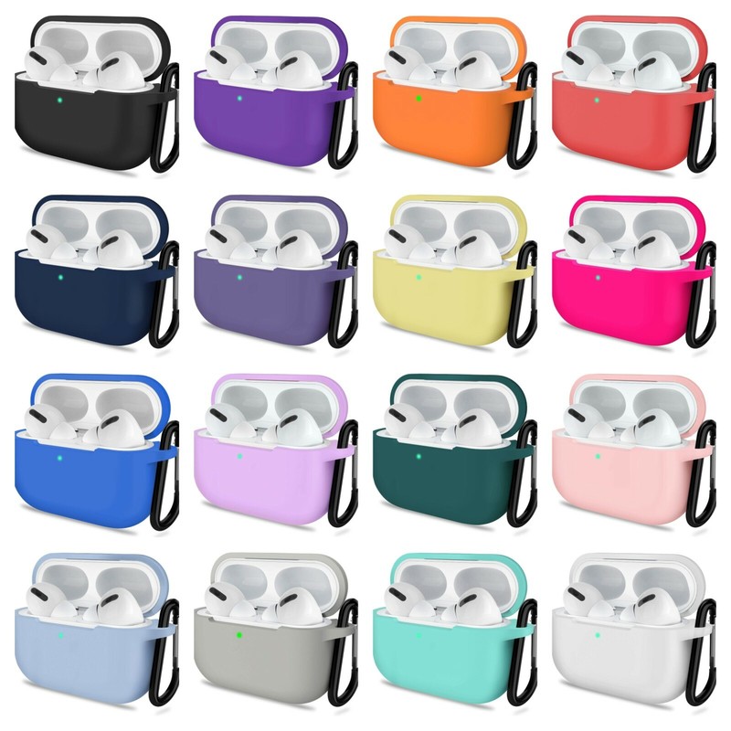 For AirPods Pro Silicone Protective Case Shockproof Cover + Fur Ball Keychain gallery