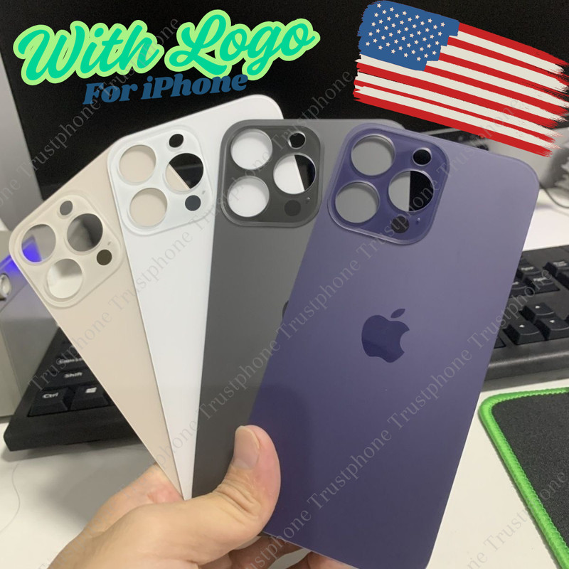 Back Glass Replacement Cover Big Hole logo For iPhone17 16 15 14 13 12 11 XR X 8