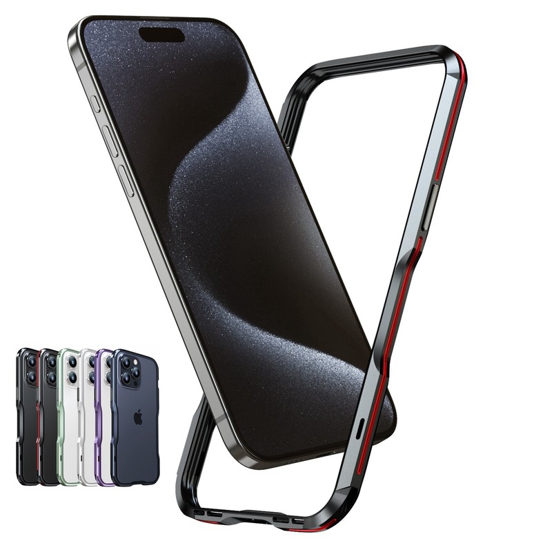 For iPhone 15 Pro Max 14 13 12 Shockproof Aluminum Alloy Frame Metal Bumper Case