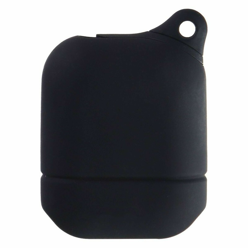 Key Silicone Soft Case with Clip for Apple AirPods 1st and 2nd Gen - Black gallery