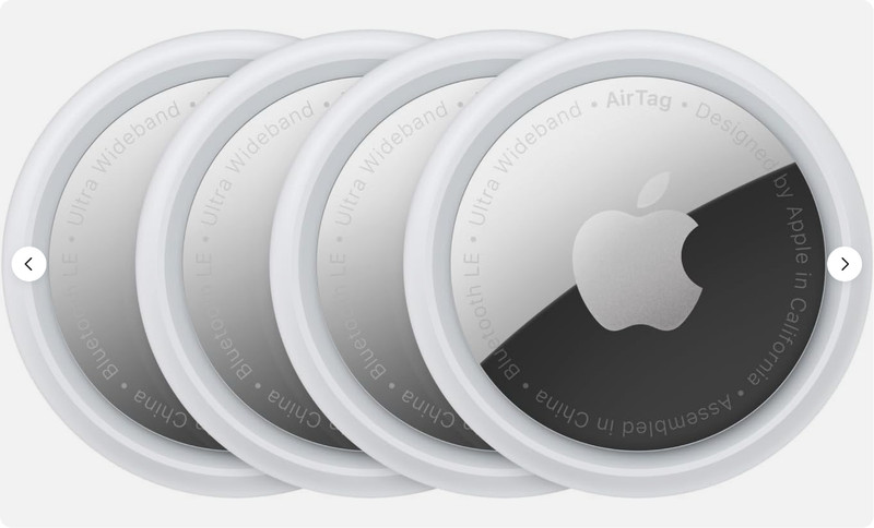 Apple AirTag Bluetooth Tracker – Silver – 4 Pack