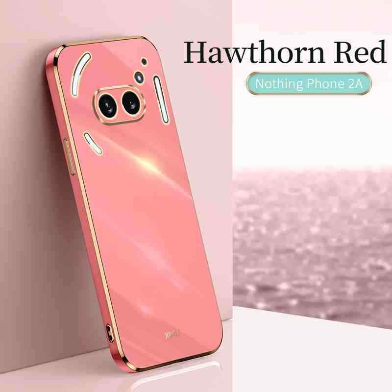 For Nothing Phone 2a, Luxury Candy Color Plating Frame Soft Rubber Case Cover
