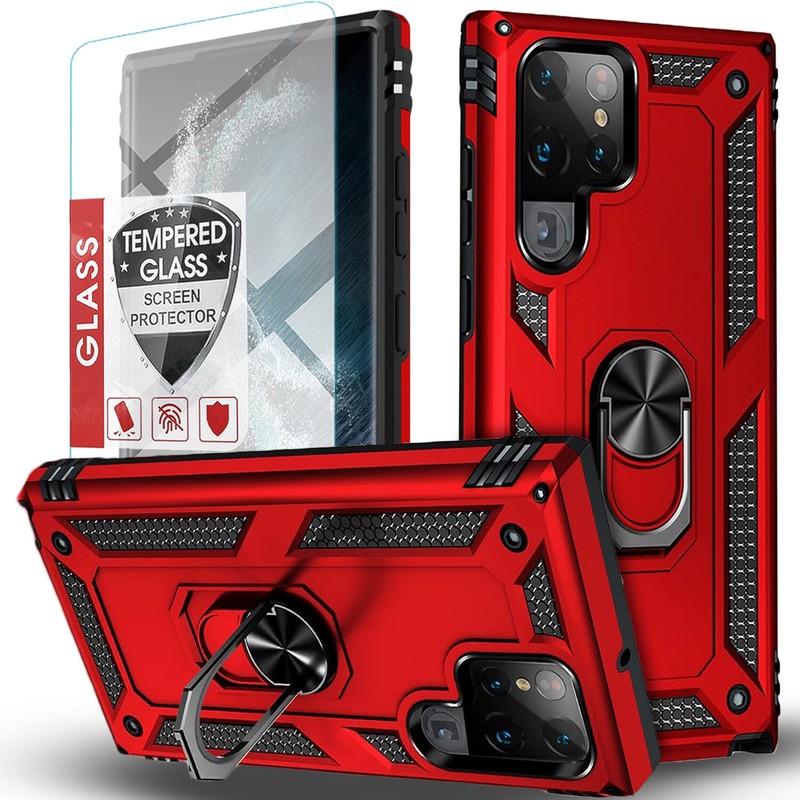 For Samsung Galaxy S24 S23 Ultra S22 Plus S21 FE Case Phone Cover + Screen Glass gallery
