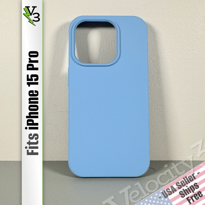 Case for iPhone 15 Pro – Light Blue | Liquid Silicone | Magnetic | Cool Frog