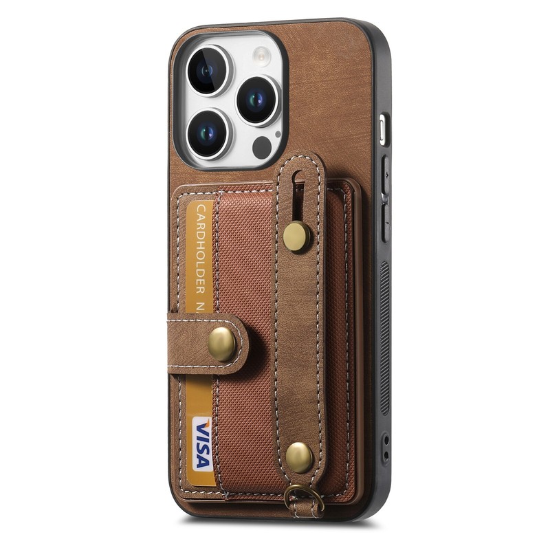 For iPhone 17 Pro Max 16 Plus 15 14 11 7 Card Pocket Phone Case With Wrist Strap gallery
