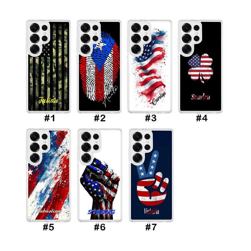 Stripe Star Theme Banner Personalized Case For Samsung S26 A17 A36 Magsafe Cover gallery