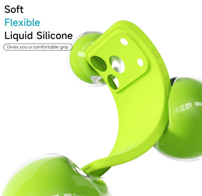 For iPhone 17 Pro Neon Green Case Soft Silicone Gel Flexible TPU Phone Cover gallery