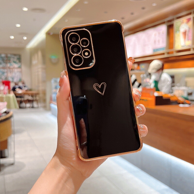 Case For Samsung S25 S24 FE S21 S22 S23 Ultra Girly Heart Plating Silicone Cover
