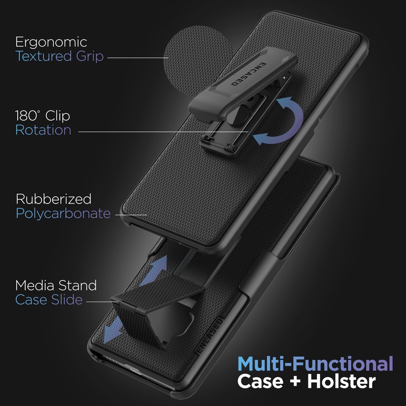 Google Pixel 8 Belt Case with Holster Clip and Phone Kickstand - Black gallery