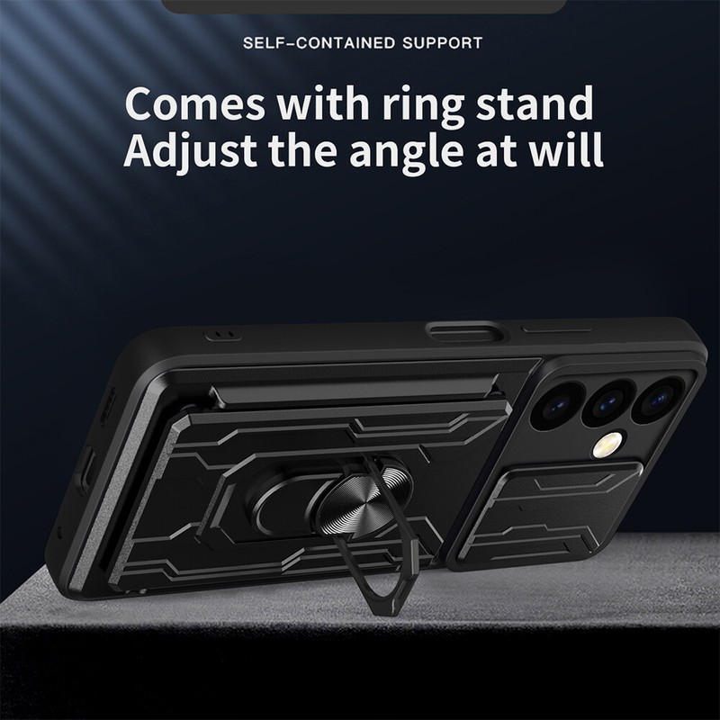 Card Ring Stand Slide Camera Shockproof Case For Samsung Galaxy S24Ultra S23 S20 gallery