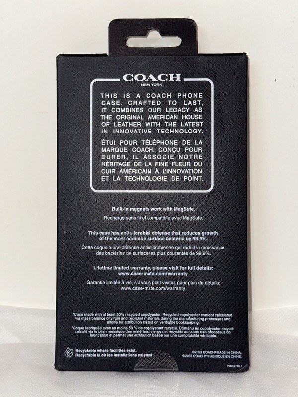 Coach iPhone 15 Pro MAGSAFE CASE Moody Floral Purple ROSES Glitter NEW Rigid gallery