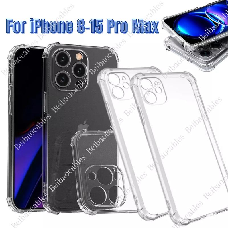 10x Clear Case Shockproof Cover for iPhone 15 14 13 12 11 Pro Max XS XR X 8 7 6