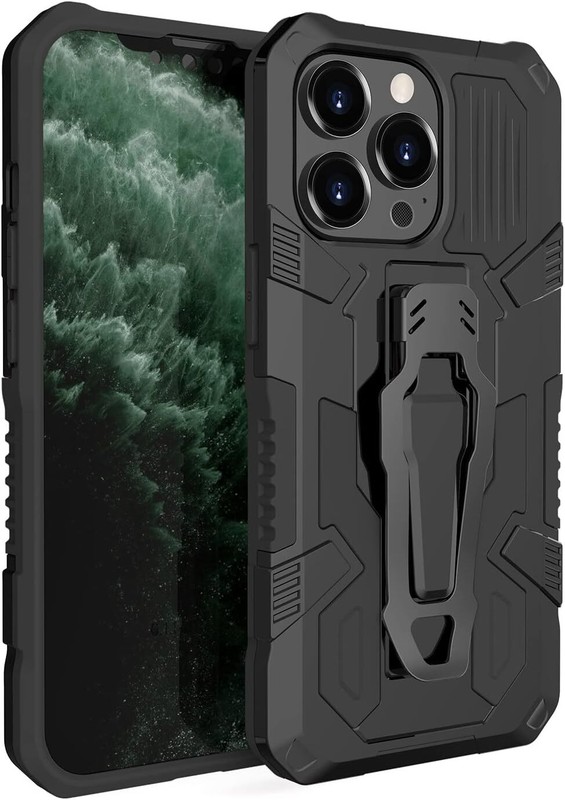 For iPhone 13 Pro Max Mini Case , Kickstand Cover + Tempered Glass Protector gallery