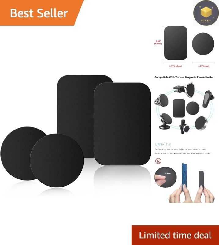 Durable Water-Resistant Adhesive Plates for Secure Phone Mounting – 4 Pack