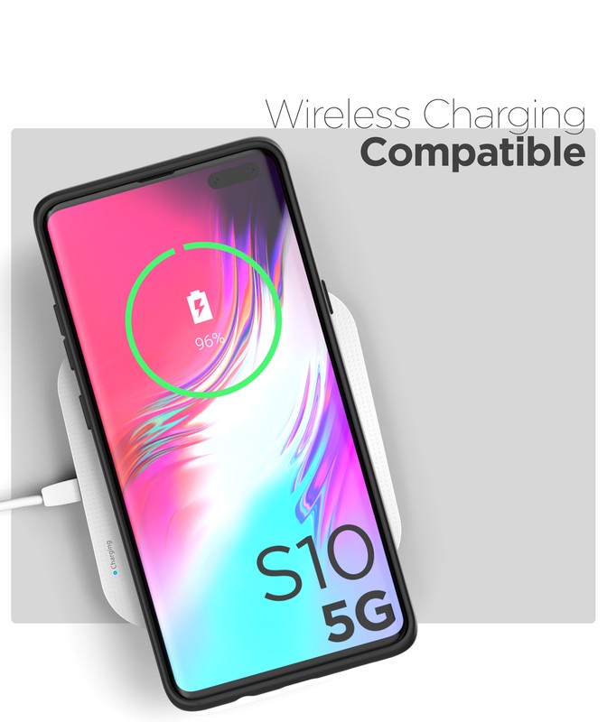 For Samsung Galaxy S10 5G Case Thin Armor Slim Fit Flexible Phone Cover, Black gallery