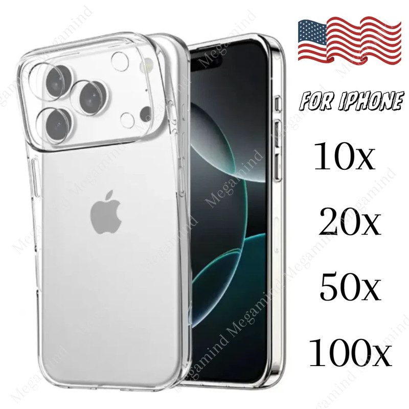 Wholesale Bulk Shockproof Clear Case Cover Lot For iPhone X 11 12 13 14 15 16 17