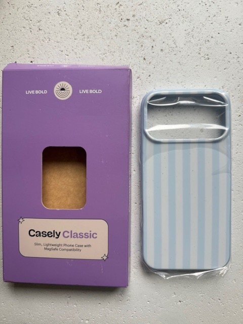 Casely iPhone 17 Pro Max Sunday Best Blue Stripe Case Cover Magsafe Compatible