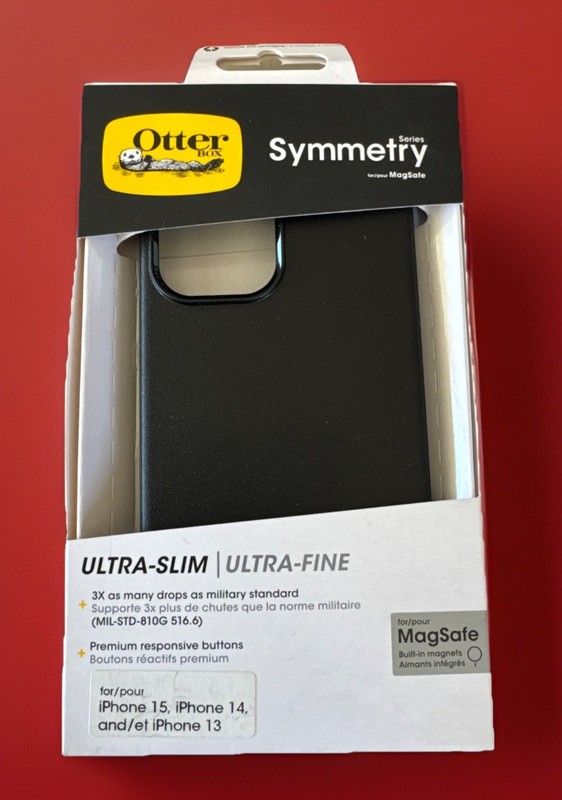OtterBox Symmetry Apple iPhone 15/14/13 Black Slim MagSafe Case