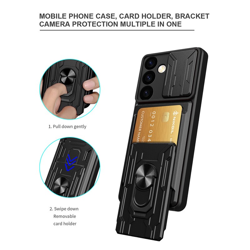 Card Ring Stand Slide Camera Shockproof Case For Samsung Galaxy S24Ultra S23 S20 gallery