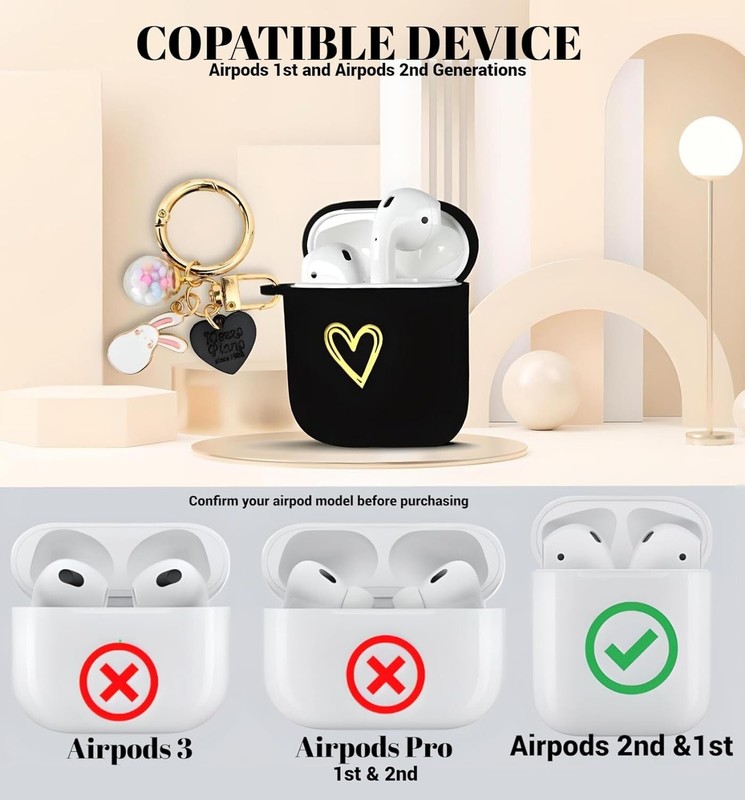 For AirPods 2nd Generation/1st Heavy Duty Case Cute Earphone Cover With Pen gallery