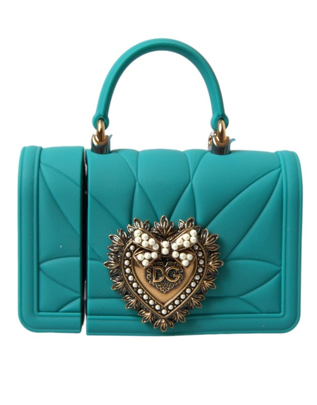 DOLCE & GABBANA Airpods Case Turquoise Silicone Devotion Heart Bag Cover Hand