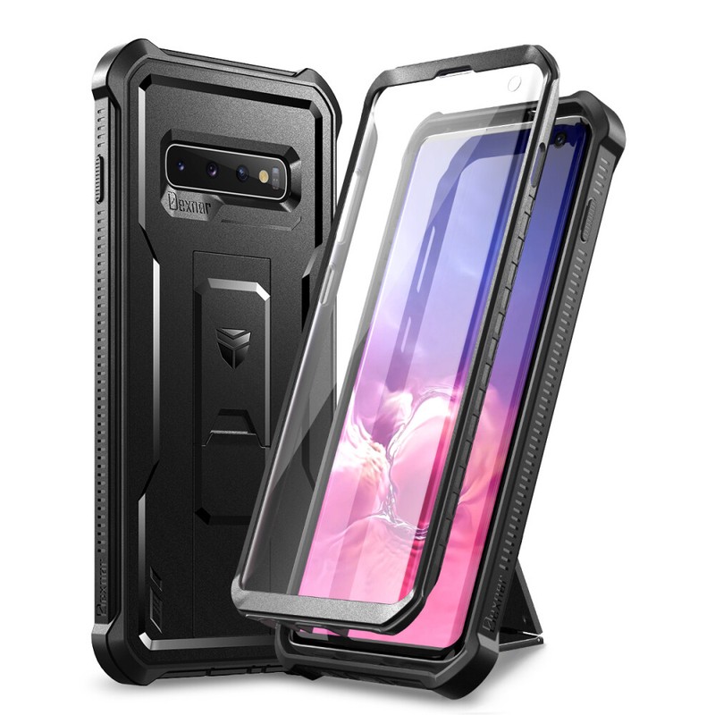 Dexnor Full Body Shockproof Case for Samsung Galaxy S10 Built-in Kickstand